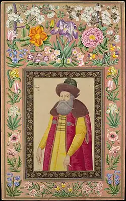 Portrait of the Russian Ambassador, Prince Andrey Priklonskiy. Aliquli Jabbadar. Folio from the Davis Album. Met Museum