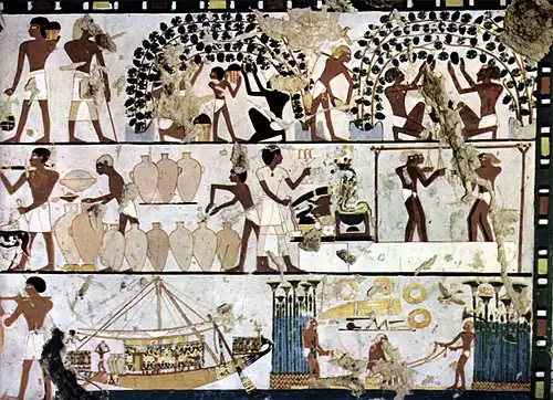 Fresco from an Egyptian grave, c. 1500&nbsp;BC