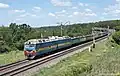 Pulling a freight train in Dnipropetrovsk Oblast.