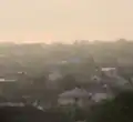 District on a summers evening after rain