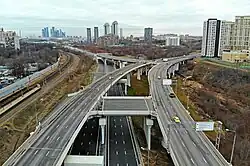 An interchange with Generala Dorokhova Avenue.