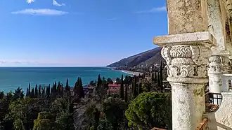 View on the Black sea in Old Gagra