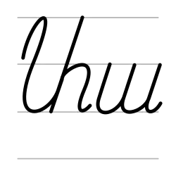 Handwritten upper and lower case of the letter Ayb