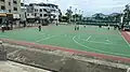 The playground in front of the temple where the annual bun snatching competition is held
