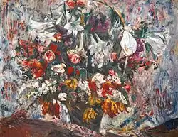 Flower Basket with Amaryllis, Lilac, Roses and Tulips (1914), oil on canvas, 109.4 x 138.8&nbsp;cm., collection unknown