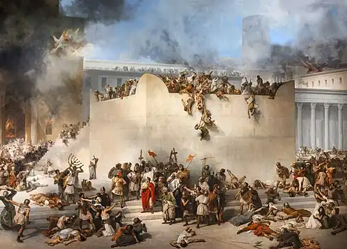 The Second Temple in flames