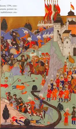 Ottoman Ghazi cavalrymen during the Battle of Nicopolis.[89]