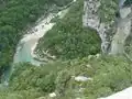 The Artuby mixes with the Verdon, at the Mescla
