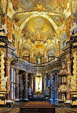 Rococo Composite columns in the chapel of the Würzburg Residence, Würzburg, Germany, by Balthasar Neumann, 1732-1744[11]