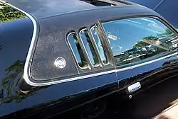 1973 Dodge Charger SE coupe fixed opera window behind the side door glass