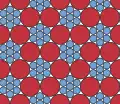 Compact packing of two sizes of circle