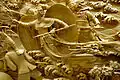 A wood relief decoration in the Leifeng Tower, Hangzhou, China