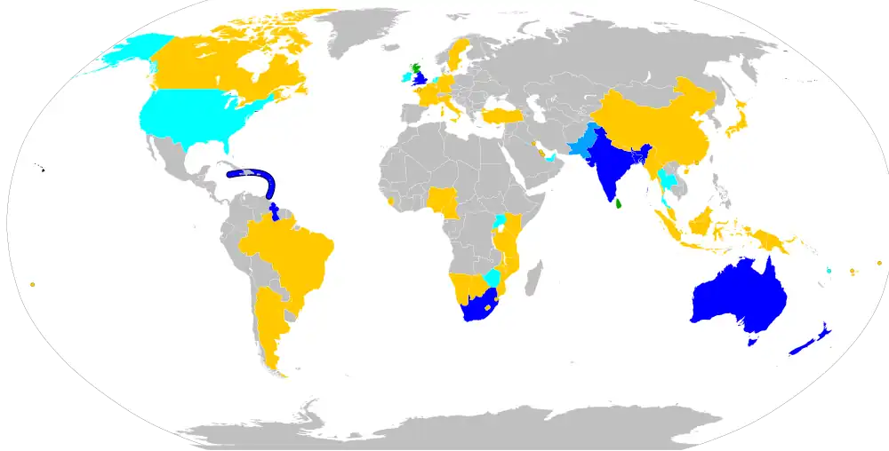 Map higlighting the contries at 2024 WT20WC.