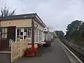 The booking office and platform at Pitsford and Brampton