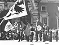 Color shown in the foreground at Stockholm Palace in 1969.