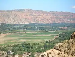Dongxiang Autonomous County, as seen from across the Daxia River in neighboring Linxia County