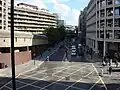 Aldersgate Street, south side from the Barbican highwalk