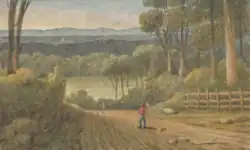 A distant view of the Blue Mountains and Lapston Hill, New South Wales taken from the Emu Plains Road, c. 1826