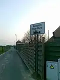 Town sign: the speed limit of 50&nbsp;km/h in Aaigem