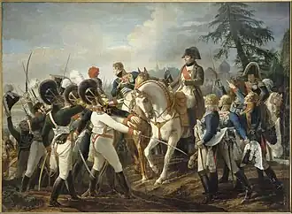 Napoleon speaks to Bavarian troops.