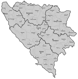 An image depicting the administrative division of Bosnia and Herzegovina from 1895