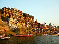 Ahilya Ghat, part of the Ghats in Varanasi, many of which were built by the Marathas[282]