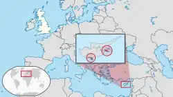 Map showing Akrotiri and Dhekelia in Europe