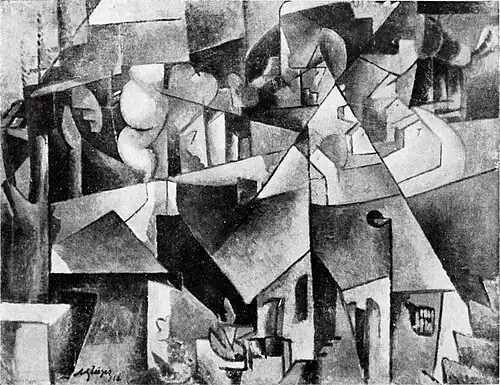 Albert Gleizes, 1912, Landschaft bei Paris, Paysage près de Paris, Paysage de Courbevoie, oil on canvas, 72.8 x 87.1&nbsp;cm, missing from Hannover since 1937