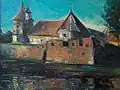 „Twilight at Făgăraş Citadel”, painting by Valeriu Pantazi