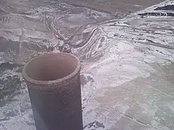 Open end of tube