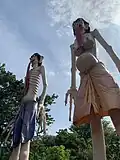 Large statues of pretas, at a hell scenery in Wat Muang, Thailand