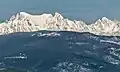 West aspect of Navajo Peak centered. Apache Peak (left), Arikaree Peak (right).