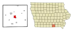 Location of Centerville, Iowa