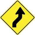 Double curve, first to right
