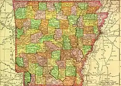 Image 35Rand McNally map of Arkansas, 1895 (from History of Arkansas)