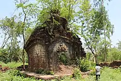 At chala Raghubir temple of the Rai family, laterite built. Picture taken in 2018.