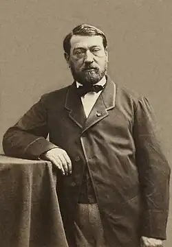 Black and white portrait photograph of Auguste Mariette, 19th century French Egyptologist