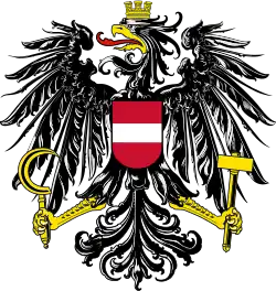 The previous design, without the broken chains symbolizing the end of fascism, was used 1919–1934