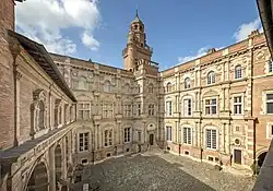 The courtyard.