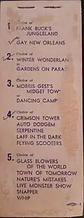 Ticket backside