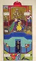 Bahram in the red palace (folio 183v)