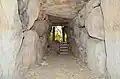 Passageway of Bakuya Kofun looking towards entry