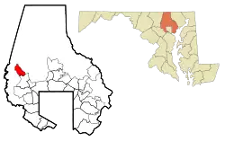 Location of Reisterstown, Maryland
