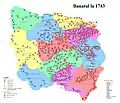 Ethnic map of Banat, 1743