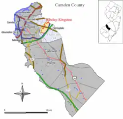 Map of Barclay-Kingston CDP in Camden County