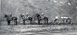 A 21&nbsp;cm Mörser barrel being transported.