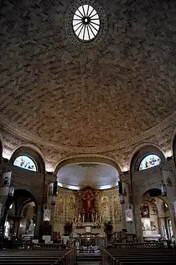 Inside the structure of the dome is the tomb of Rafael Guastavino