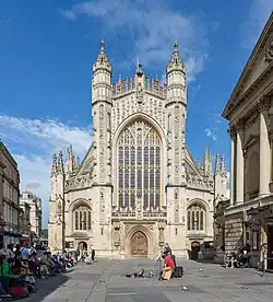 Bath Abbey exterior as viewed from the west