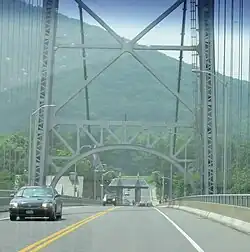 Heading westbound over the bridge