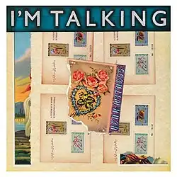 The group's name is shown in large, white block capitals on a dark blue background across the top. Below is a collage of images as if torn from a book. The central image is tilted almost vertically and shows various flowers with a stylised block capital version of the album's name. Four other images, tilted vertically, are partially seen underneath. They appear to be the same image, showing written/typed descriptions and three postage stamps. One written phrase appears to be Arabic, another is French "a l'occasion de la journee de protection de l'enfance" (translation: "on child protection day"). The stamps are labelled in Arabic and French, the latter as "Postes Afghanes" ("Afghan Posts"). They depict: flowers (200 Af), two men running (75 Af), and fruit (150 Af).